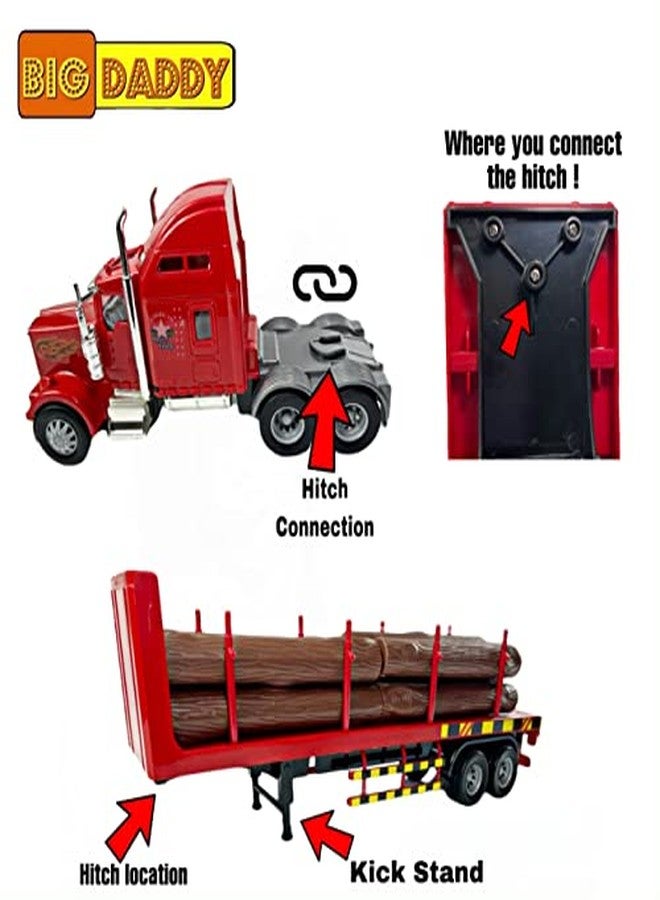 Big Daddy Big Rig Heavy Duty Tractor Trailer Transport Series Lumber Truck Tractor Trailer - Image 4